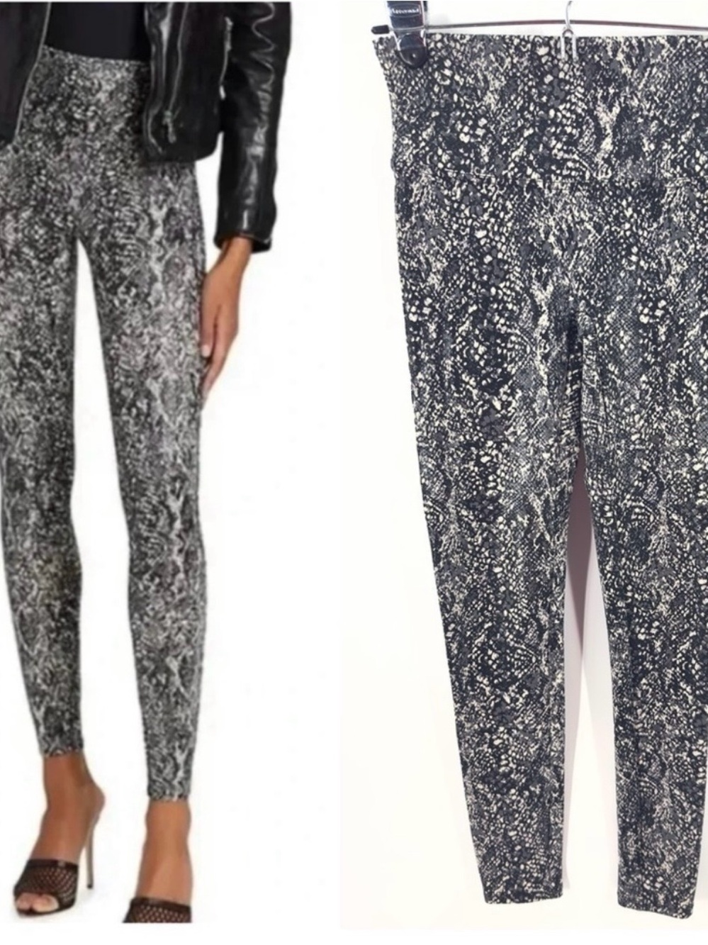 SPANX Faux Leather Snake Shine Leggings